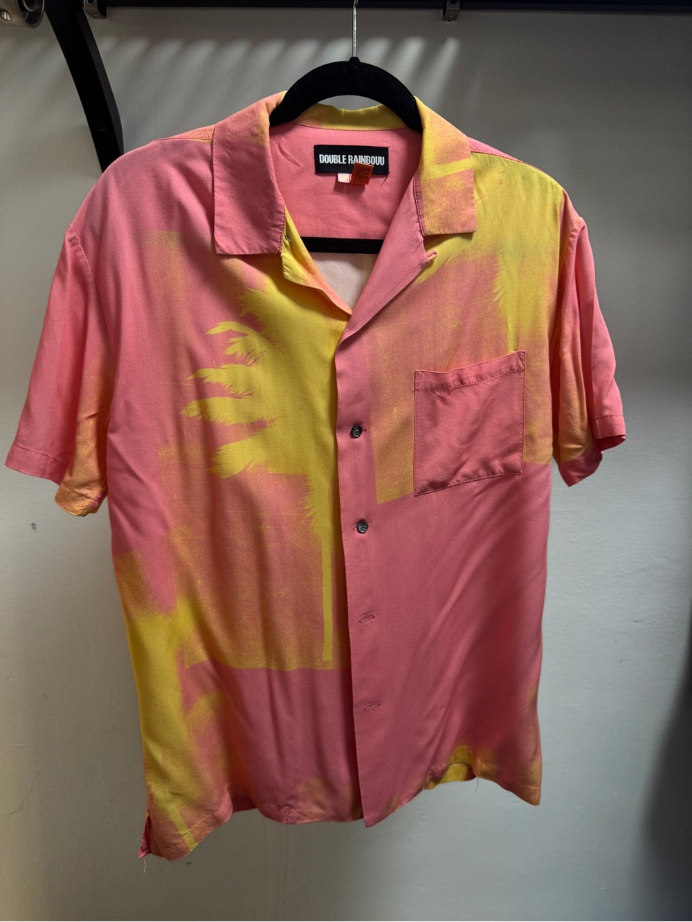 Pink & Yellow Short-Sleeve Button Shirt